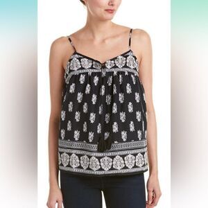 Joie- women’s Chatham silk cotton Black and white boho top- Size medium